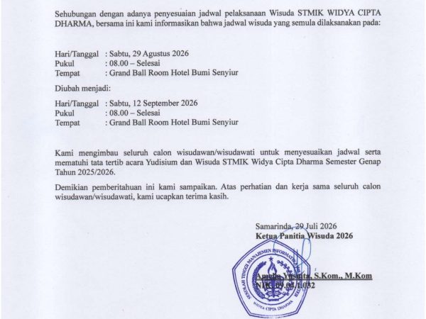 PENGUMUMAN & TATA TERTIB WISUDA TAHUN 2026